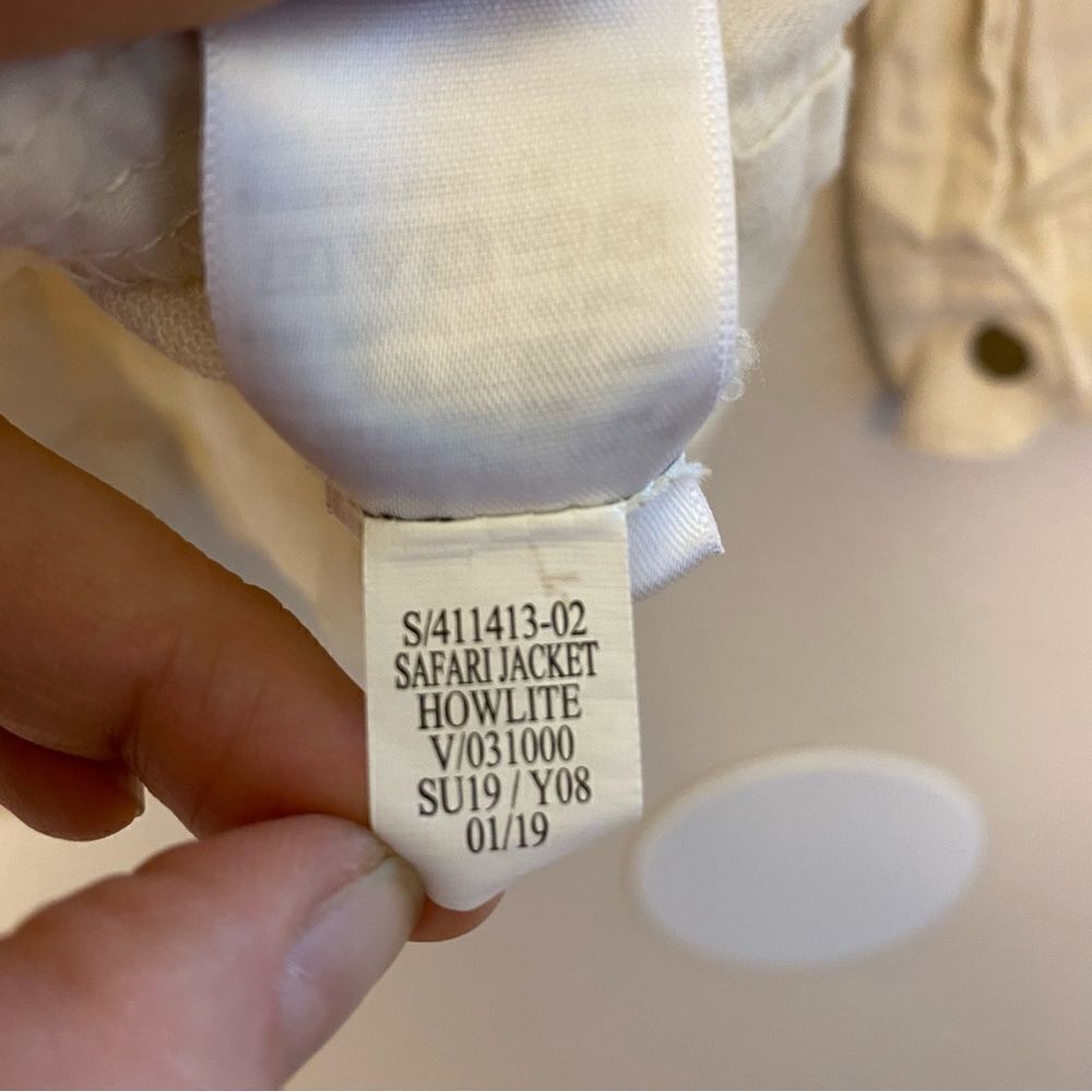 Old Navy Howlite Linen Blend Safari Utility Jacket Cream Beige Small - Picture 9 of 12